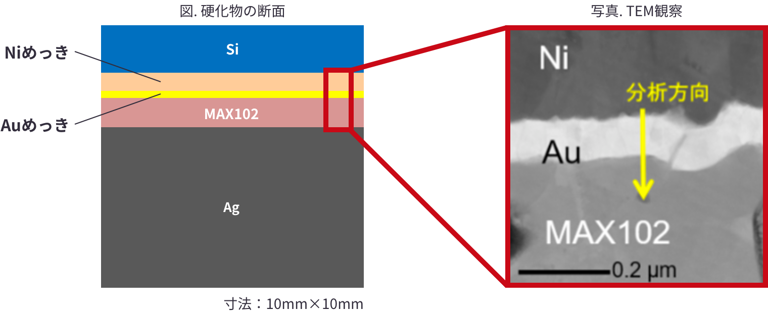 図. 硬化物の断面、写真. TEM観察